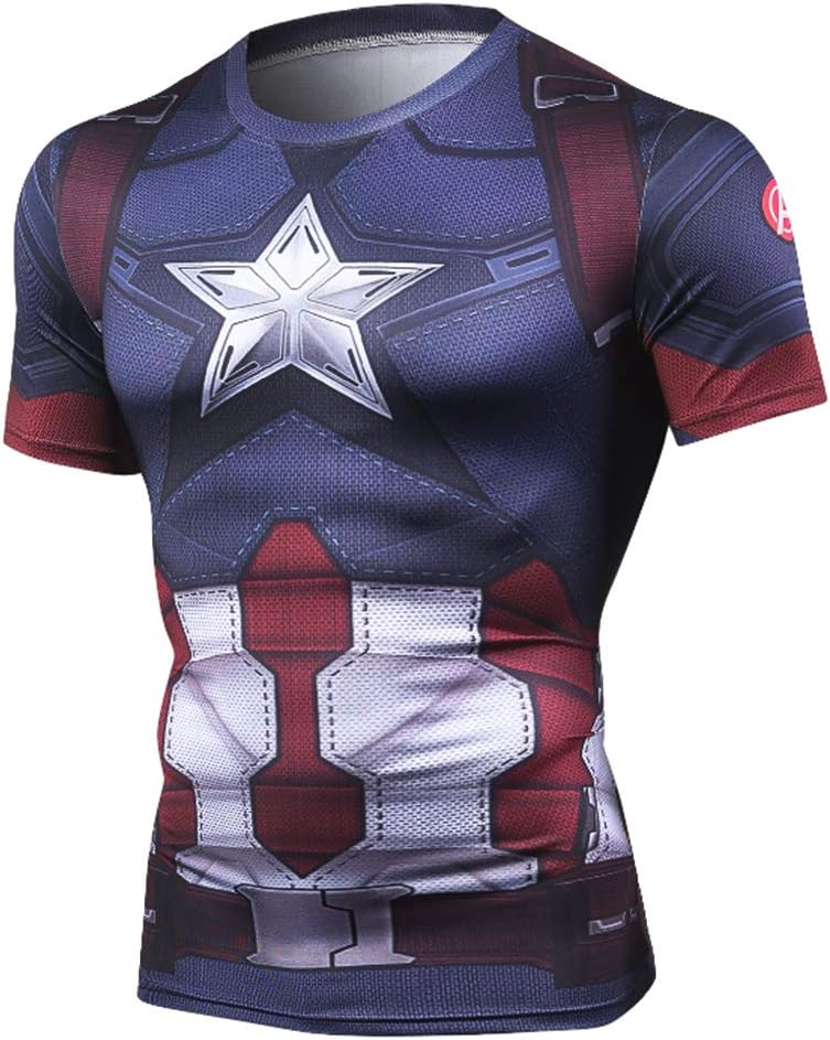 Men's T-Shirts Super Hero Mens Sports Compression Tops Short Sleeve Tee for Men for Sports Gym Runing Base Layer Wearing
