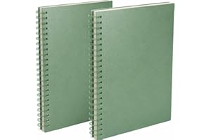 A5 Spiral Notebooks (5.5 x 8 in), 2-Pack Green, Durable Poly Cover, 80 Sheets / 160 Pages Each, 80 GSM Paper, 7mm College Rul