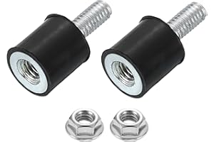 uxcell M4 Rubber Mounts, 2Pcs 10x10mm(DxH) Rubber Cylindrical Anti Vibration Isolator Shock Absorber with Lock Nut for Car Bobbin Generator Air Compressors