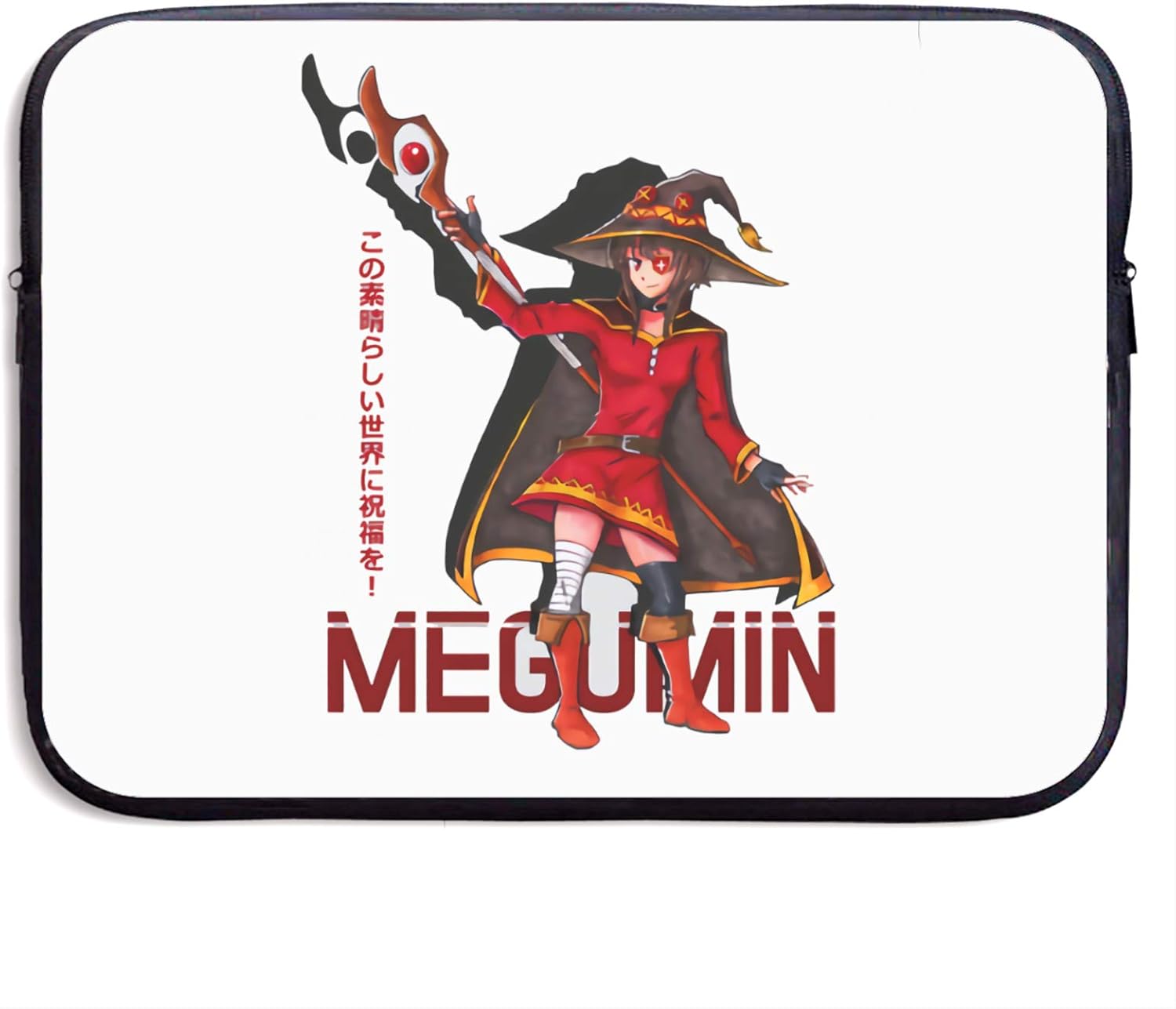 Megumin Konosuba Laptop Sleeve Bag 13/15 Inch Notebook Computer, Water Repellent Polyester Protective Case Cover Theme Design Laptop