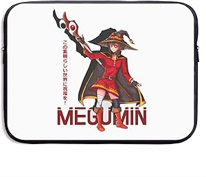 Megumin Konosuba Laptop Sleeve Bag 13/15 Inch Notebook Computer, Water Repellent Polyester Protective Case Cover Theme Design Laptop