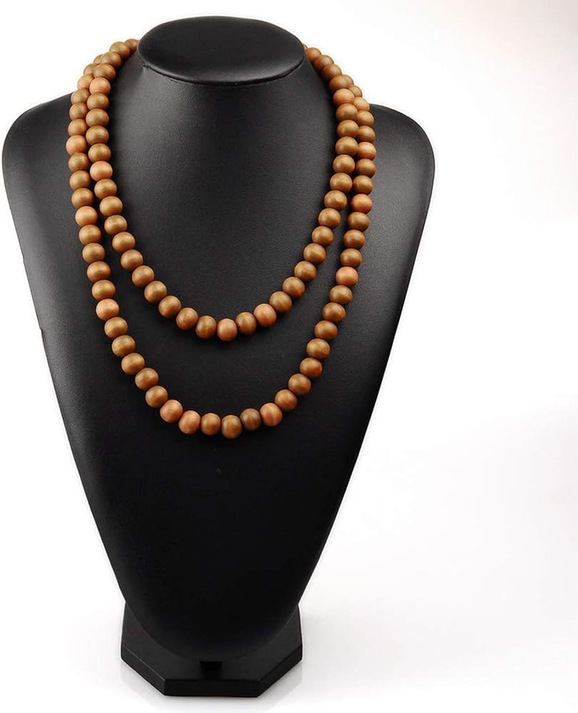 EVBEA Indian & African Fusion Wooden Pray Bead Necklace, 30 Inch, Brown, Women's, 108 Beads, Long Beads Necklace - Image 4
