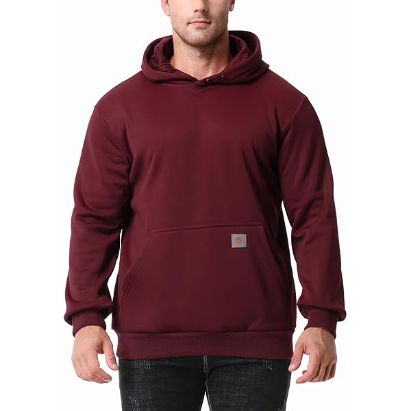 Rrunsv Men's Rain Defender Loose Fit Heavyweight Quarter-Zip Sweatshirt Comfort Hoodie Vintage Hoodie Khaki Xl