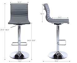 DM Furniture Swivel Bar Stools with Back Set of 4
