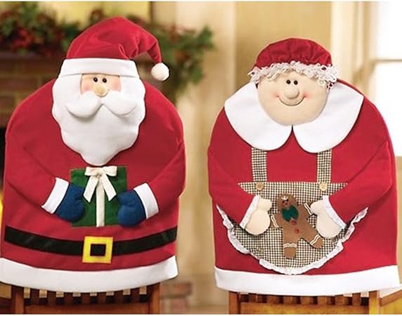 Idee Regalo Natale Signora.Set Poltrona Di Natale Decorazione Babbo Natale Sedia Set Idea Regalo Nuovo Anno Vecchia Signora Regalo Di Natale Per La Famiglia Xmas Grandpa Grandma Amazon It Casa E Cucina