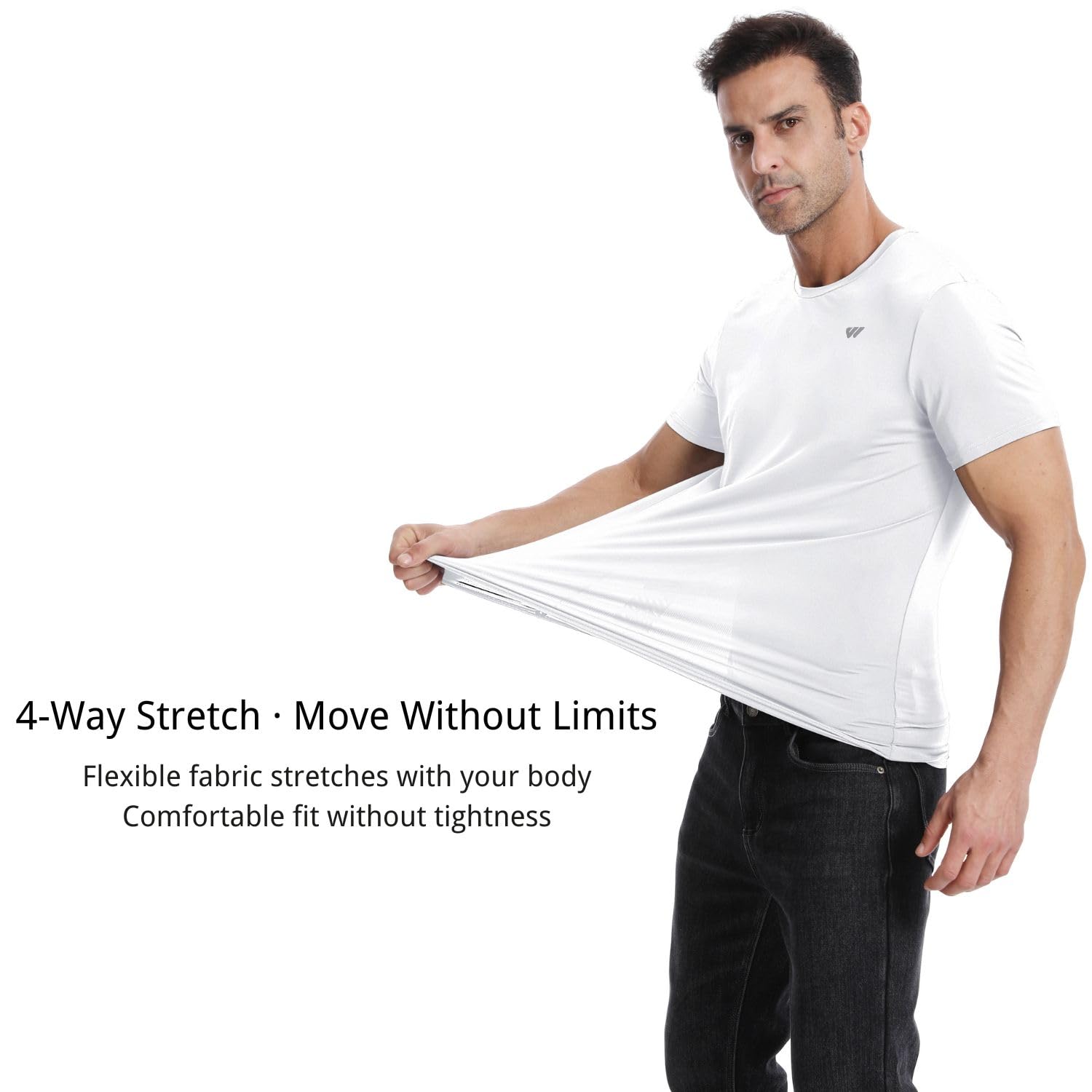 3 or 5er Pack Sport Tshirts Herren Kurzarm,Funktionsshirt Atmungsaktiv & Schnelltrocknend,Fitness Shirt für Training,Laufen,Wandern,Gym,Outdoor-Sport Schwarz-Weiß-Grau Blau M 3
