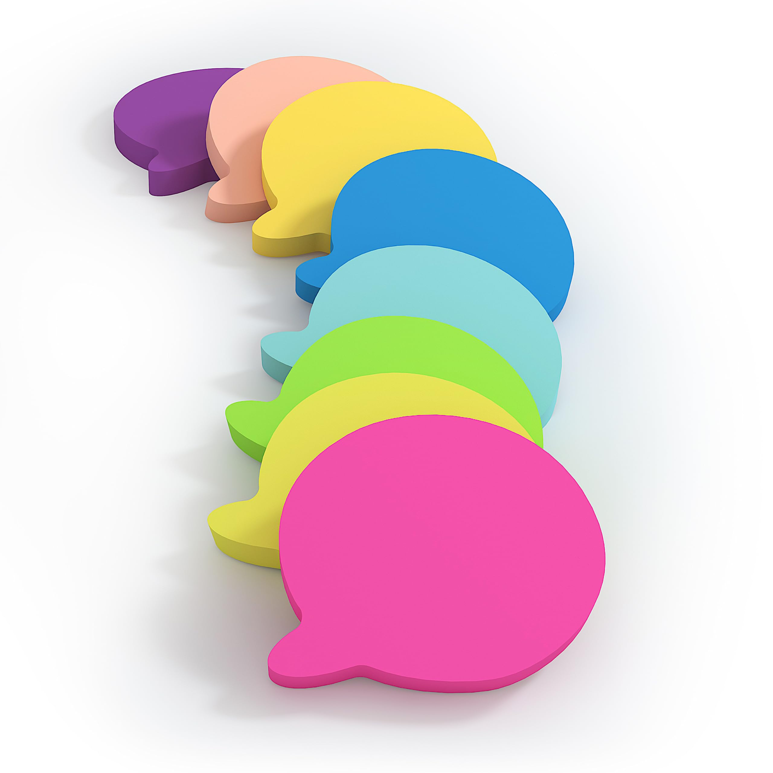 8 Pads-75 x 75 mm Bubble Speech Shaped Cute Sticky Notes,8xBrilliant Colors Collection self-Stick Funny Notes,80 Sheets/Pad,640 Sheets Total