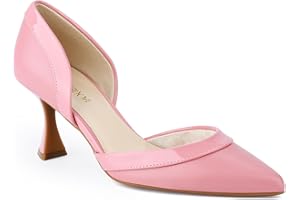 JENN ARDOR Women's Pumps Low Heels Pointed Closed Toe Kitten Dress Shoes for Women Comfortable Stiletto Heeled Sandals Classic Wedding Party D'Orsay Work Pumps