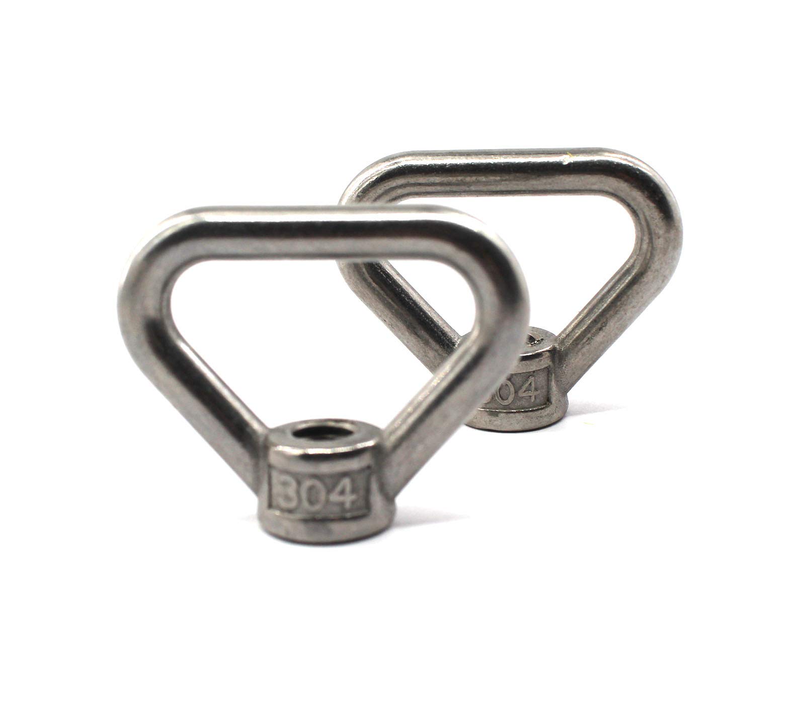 2 pcs of M14 304 Stainless Steel Heavy Duty Lifting Eye nut Triangle Shaped Screw Fastener