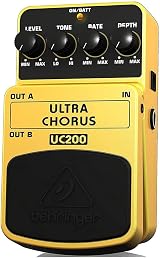 Behringer Ultra Chorus UC200 Ultimate Stereo Chorus Effects Pedal Yellow view 2