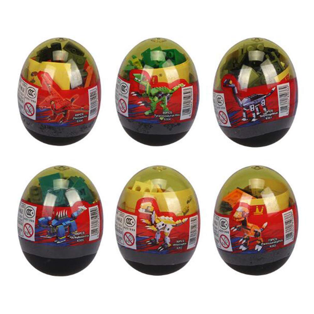 Anditoy 4 Pack Dinosaur Building Blocks Toys in Jumbo Eggs for Kids Boys Girls Christmas Stocking Stuffers Gifts Party Favors