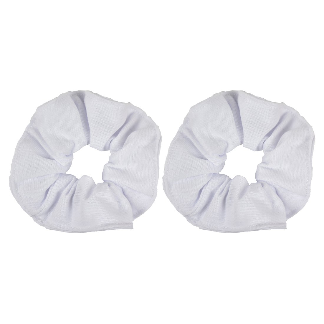 Set of 2 Large Solid Scrunchies - White