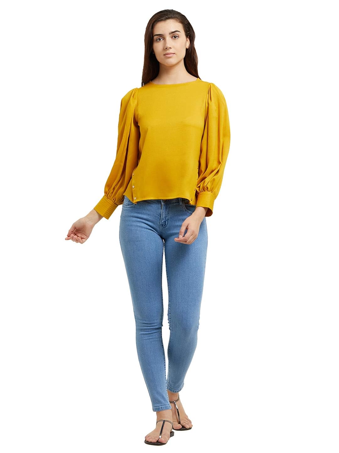 yellow full sleeves top