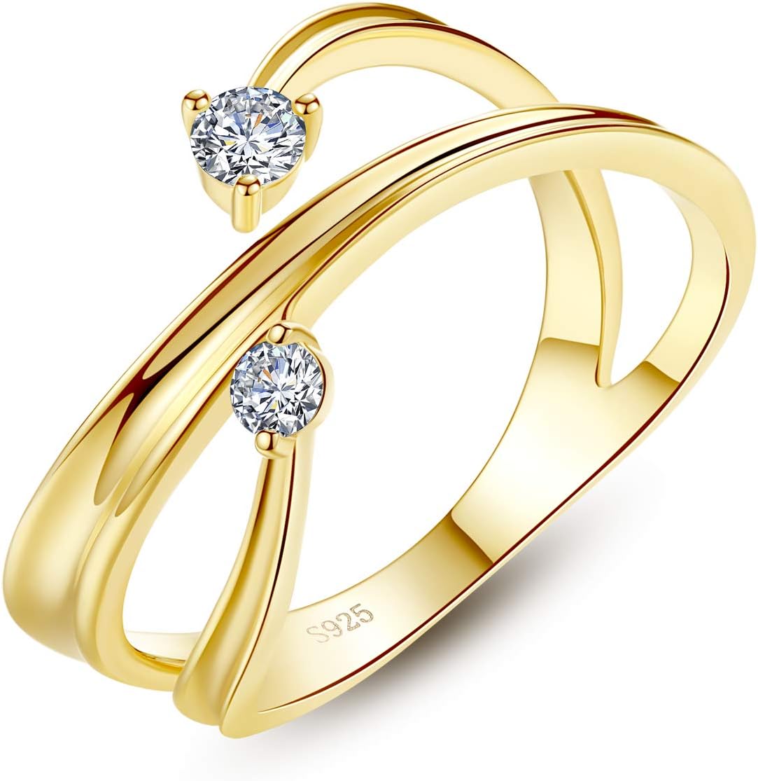 VIKI LYNN Bypass Rings 925 Sterling Silver Jewelry for Women