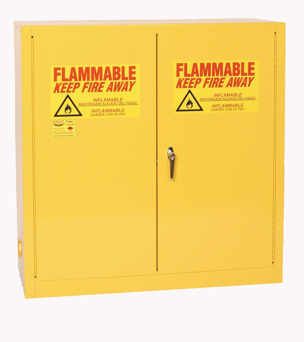 Amazon.com: Eagle 1932 Safety Cabinet for Flammable Liquids, 2 Door Manual  Close, 30 gallon, 44"Height, 43"Width, 18"Depth, Steel, Yellow: Industrial  & ...