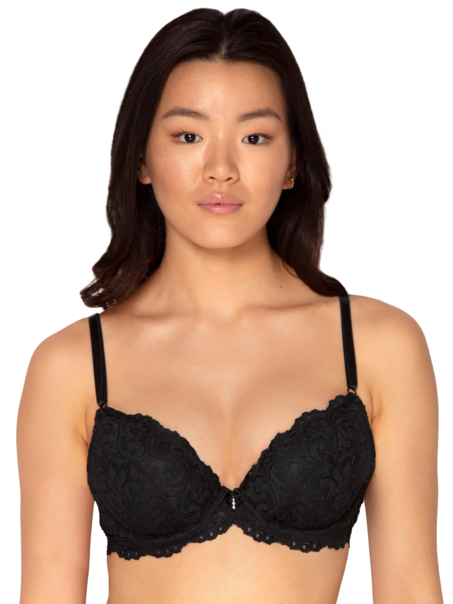 Photo 1 of Smart & Sexy Women's Signature Lace Push-up Bra, Black Hue, 38D