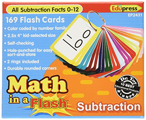 Edupress Math in a Flash Cards, Subtraction (EP62431)