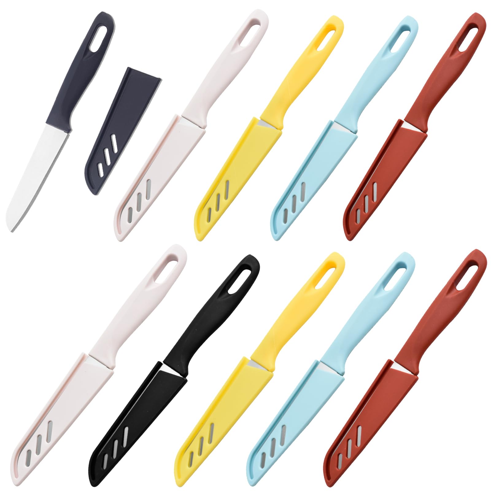 Photo 1 of 10 Set knife Kitchen Small Paring Knives Ultra Sharp Vegetable and Fruit Knife with Sheath Cover, Rust Proof Stain Resistant Steel, include 10PCS Peeling Knives and 10PCS Knife, Sheath Dishwasher Safe