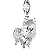 Lieditia Dog Charm for Bracelet 925 Sterling Silver Pomeranian/Dalmatian/Doberman/Poodle/Dachshund/French Bulldog Charm Dog Jewelry Gifts for Women