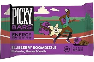 Picky Bars Real Food Energy Bars, Plant Based Protein, All-Natural, Gluten Free, Non-GMO, Non-Dairy, Blueberry Boomdizzle, Pack of 10