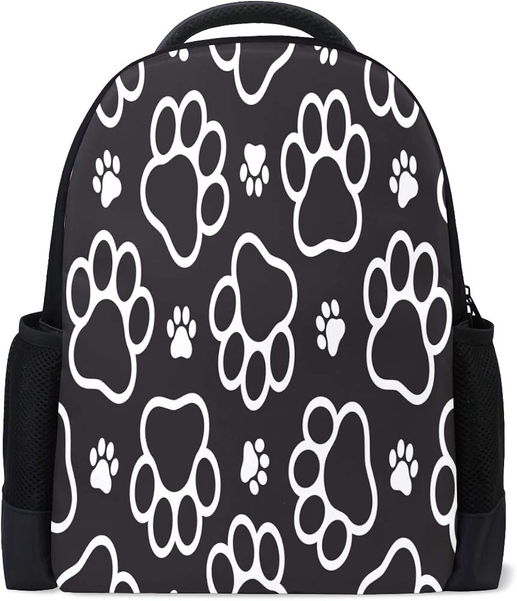 Dog Paw Footprint Travel Laptop Backpack School Book Bag