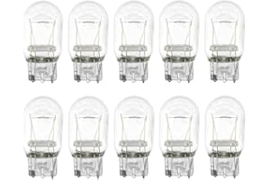 TNAIYH 10PCS Car 7443 Bulb, T20 12V W21/5W Clear Glass Vehicle Stop Brake Tail Turn Signal Light, Long Life DRL Reverse Light Miniature Bulb, Compatible with Silverado Canyon Fusion (Clear)