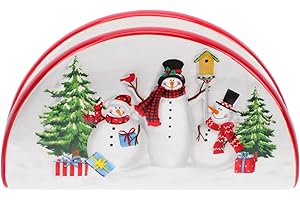 Christmas Napkin Holder Ceramic Paper Towel Dispenser Freestanding Tabletop Tissue Stand Facial Paper Storage Rack Home Livin