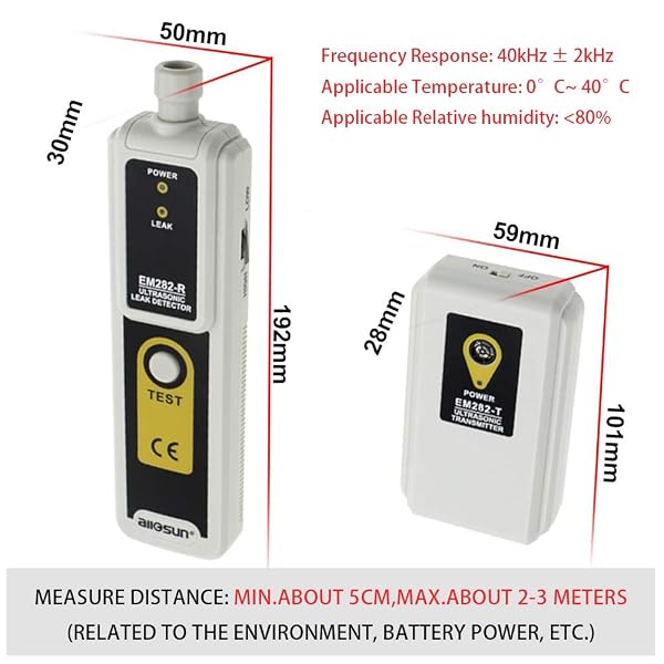 ALLOSUN ULTRASONIC LEAK DETECTOR 40KHZ±2KHZ, LEAK TESTER TRANSMITTER WITH HEADPHONE (EM282)