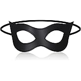 Yeweian Black Cat Mask for Women - Leather Cat Face Mask Adult, Half Face Cat Eye Mask for Halloween Cosplay Masquerade Party Costume Accessories