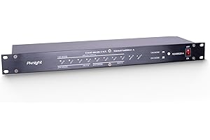 Pknight 8-Port RDM DMX Splitter with Dual Input, PowerCON Linking, and Signal Amplifier Distributor
