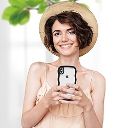 Anuck for iPhone Xs Max Case Wavy Edge Clear Back