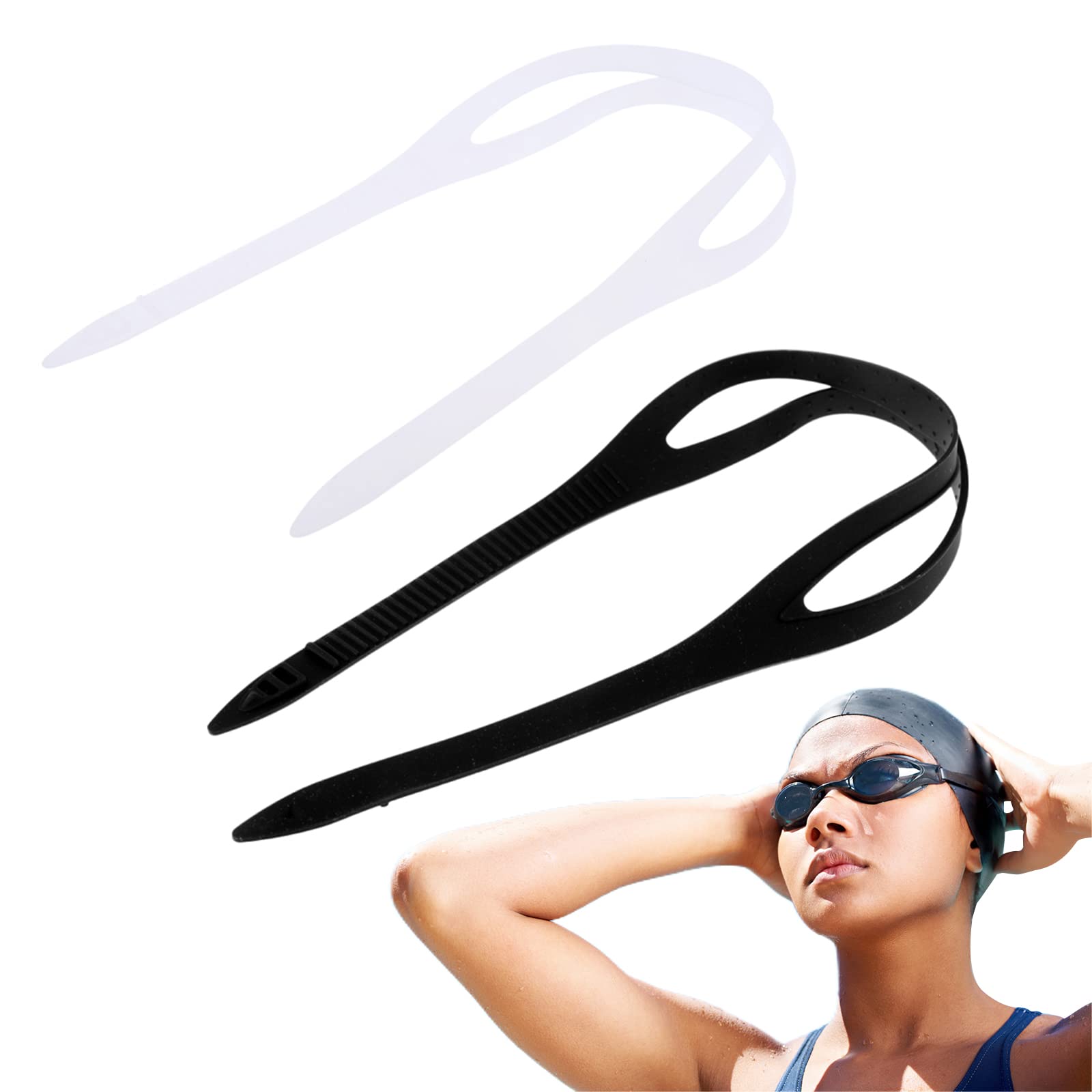Baoblaze Clear Universal Swimming Goggles Swim Glasses Eyewear Durable Silicone Strap Head Band Water Sports Replacement Spare Accessories