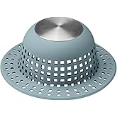 Aluvor Shower Drain Hair Catcher, Bathtub Drain Cover Foldable Silicone Shower & Tub Protector for Pop-Up & Regular Drains