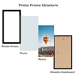 JCJMY 5x15 Black Picture Frame Set of 6, Horizontal