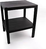 DIVCHI 2 Tier Side End Table Nightstand Black 38x45 cm 2 Tier Sofa Table