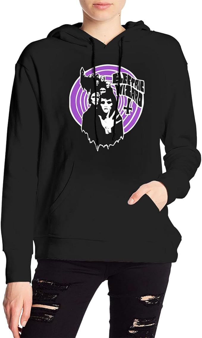 GONGQI Electric Wizard Hoodie Women Long Sleeve Classic Sweatshirt T Shirts with Pocket at 