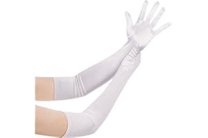Wobe Long Opera Party 20s Satin Gloves Stretchy Adult Size Elbow Length Wedding