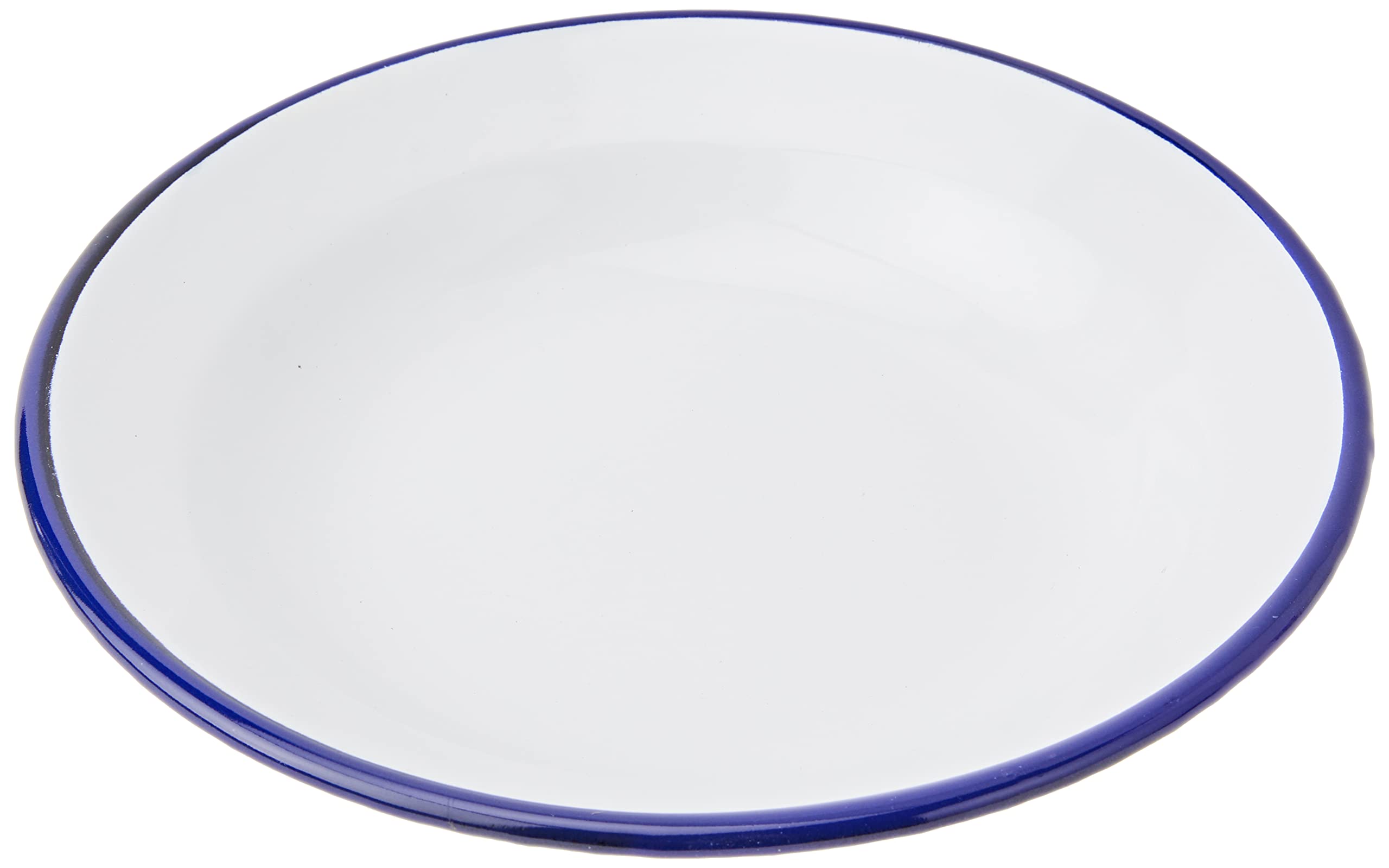 ibili "Blanca Enamelled Steel Dish, White/Blue, 22 x 4 cm — image 1