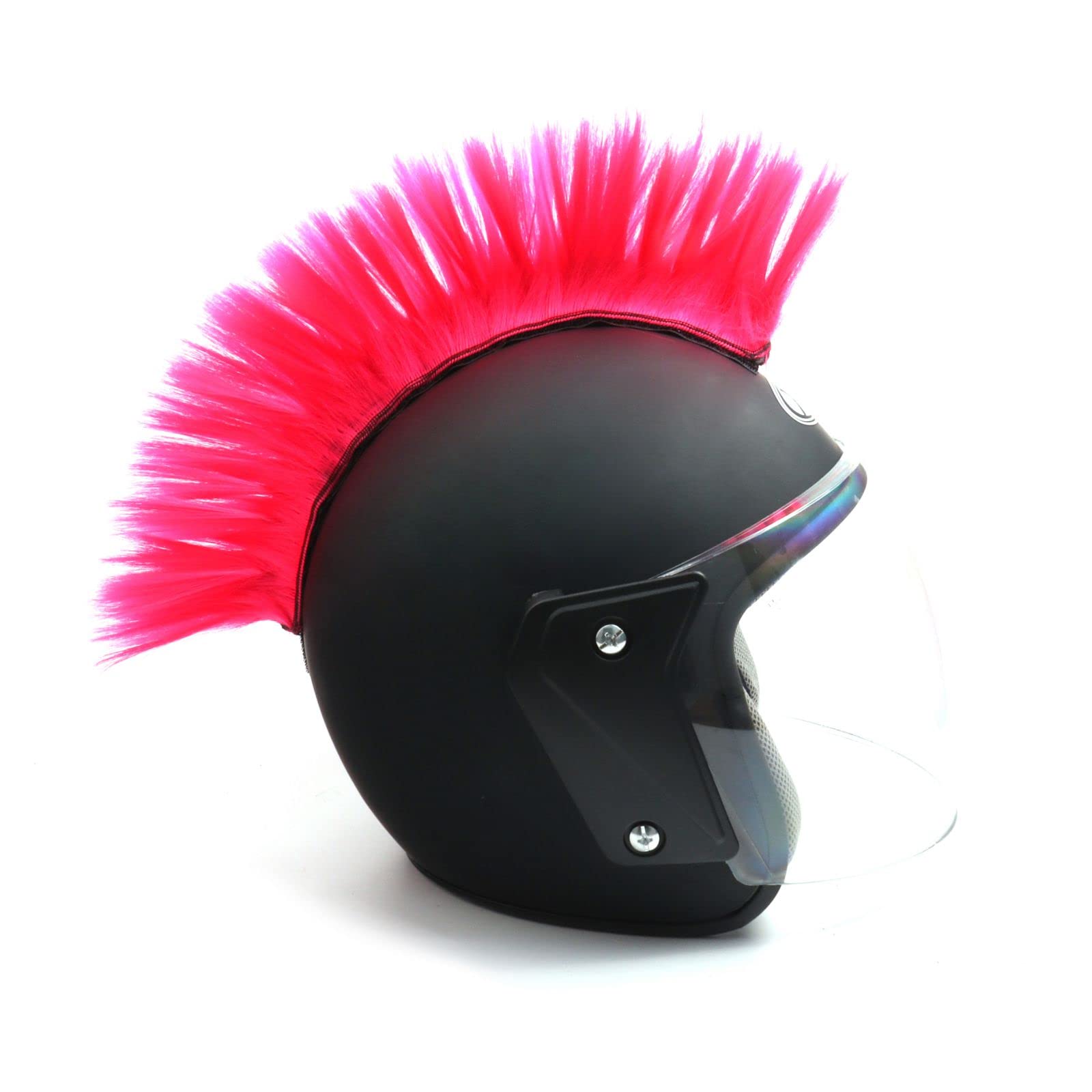PAXLAMB Helmet Mohawk Wigs Skinhead Wig Hair Patches Hairpiece for Bicycle Motorcycle Cycling Scooters Polo Ski Snowboard Cosplay Costume (Pink)