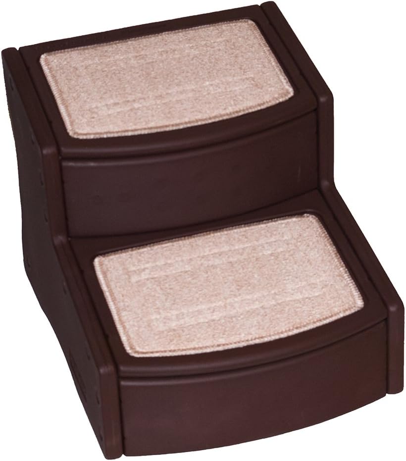 Pet Gear Easy Step II Pet Stairs, 2 Step for Cats/Dogs up to 75-pounds, Portable, Removable Washable Carpet Tread, Light Cocoa : Dog Ramp : Pet Supplies