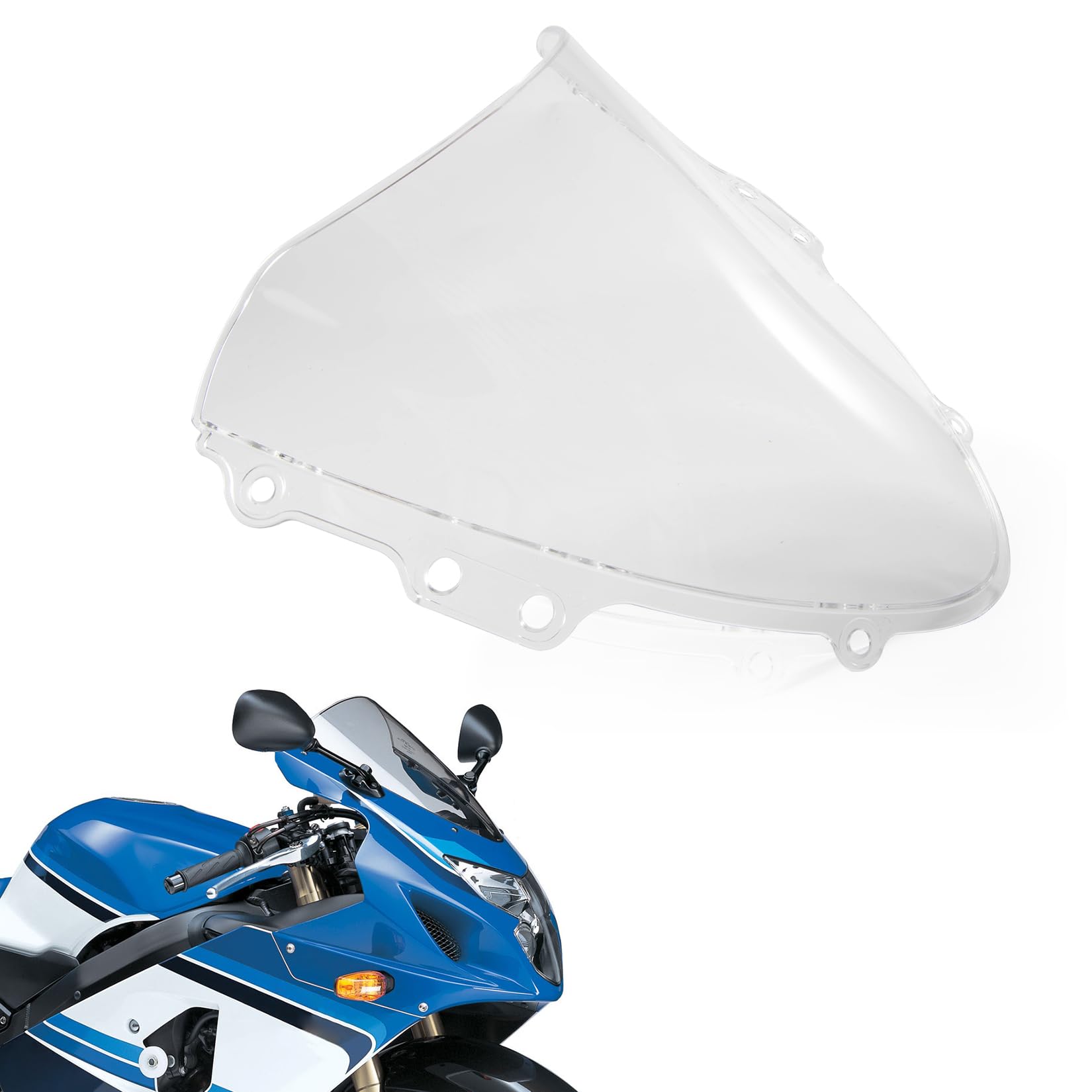 Photo 1 of PSLER Windshield WindScreen Double Bubble for GSXR600 750 K4 2004-2005, Clear