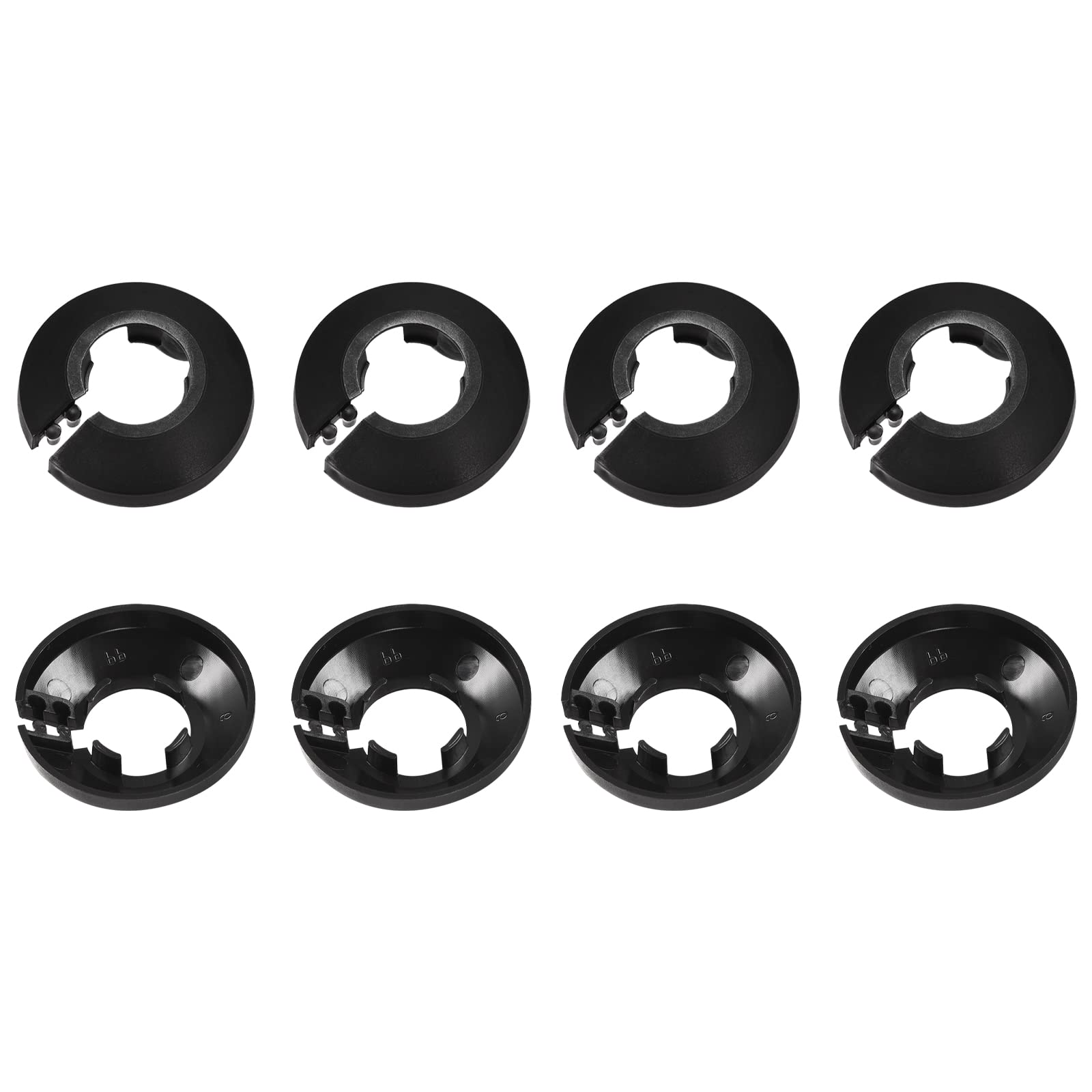 DTGN 49x13mm(DxT) Pipe Cover Decoration - 10Pack - Good for Bathroom Kitchen 20mm Dia Pipe - PP Plastic Escutcheon - Black