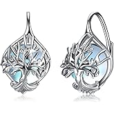 WINNICACA Tree of Life Birthstone Earrings Sterling Silver Birthstone Leverback Earrings Tree of Life Jewelry Gifts for Women Teens Birthday