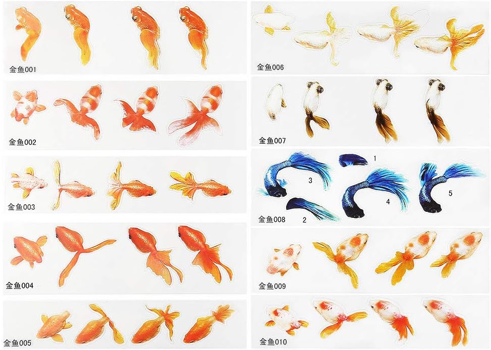 Yalulu 30 Sheets Creative 3D Simulation Red Fish Resin Decorative Sticker for DIY Phone Case Molds Jewellery Mold Micro Landscape Scrapbooking Stickers - Image 4
