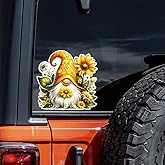 2pcs Sunflower Gnome Vinyl Sticker, 5.12''x5.12'', Vibrant Cartoon Decal for Cars, Trucks, Motorcycles, Laptops,Waterproof PVC Material | CZ103