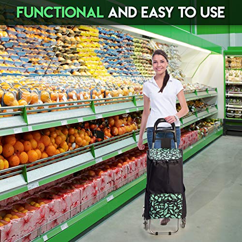 LASTORA Shopping Cart Stair Climber Cart, Foldable Compact Grocery