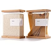 APT 1101 Bamboo Food Dispenser | Kitchen Organizers and Storage | Airtight Pantry Organizers and Storage Container | Cereal, Rice, Flour, Snack Storage (2, Large)
