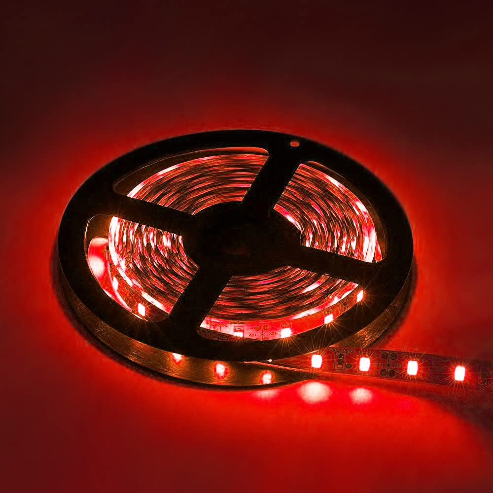 AHEVO Led Strip Light, 300 LEDs, DC 12V Low Voltage, 5630 SMD 16.4FT, Non-Waterproof, 5 Meter, Red Light, Flixible Ribbon Light, Used for Bedroom, Kitchen, Shop and More