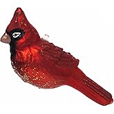 2 Count Glass Cardinal Christmas Ornament, Glass Cardinal Ornaments for Christmas Tree