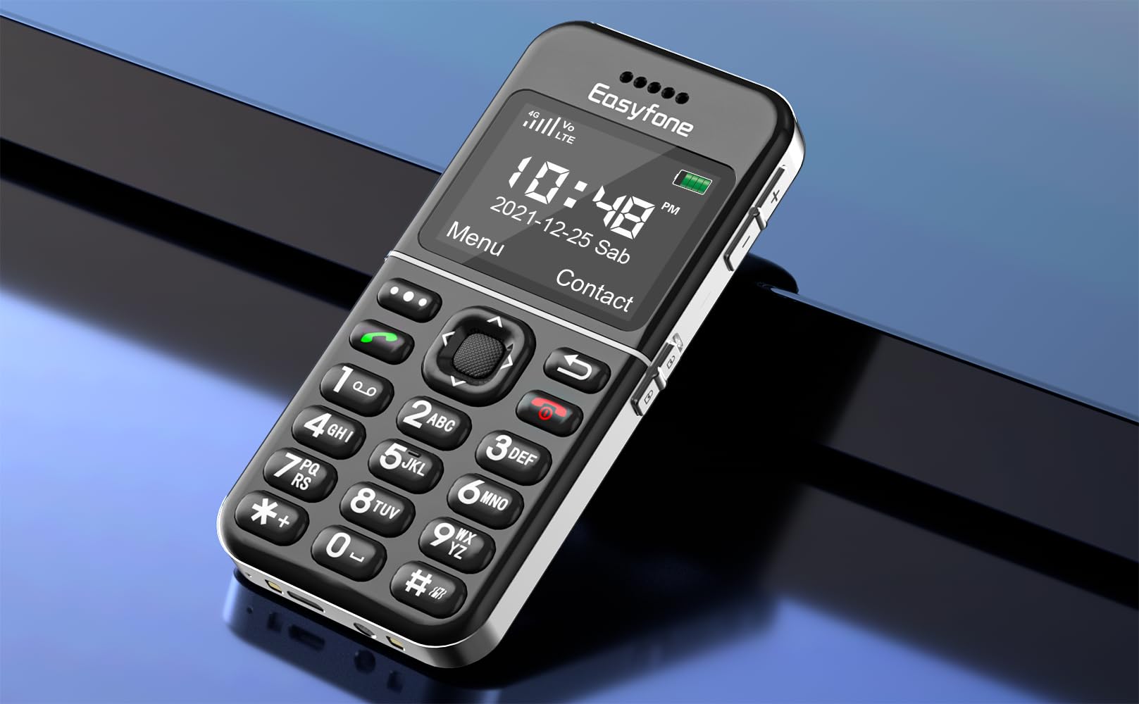 Easyfone T100 4G Big Button Easy-to-Use Cell Phone, 2.0'' HD Display, Clear Sound, SOS Button, SIM Card Included, 1500mAh Battery with a Charging Dock, FCC Certified